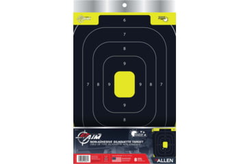 Image of EZ-Aim Non-Adhesive Paper Splash Shooting Targets, IPSC Silhouette, 8-Pack, Black/Chartreuse, 12 in x 18 in, 15372