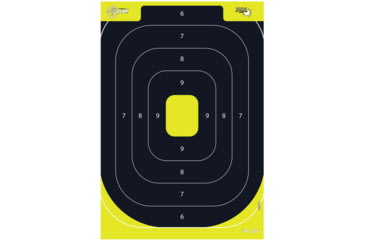 Image of EZ-Aim Non-Adhesive Paper Splash Shooting Targets, IPSC Silhouette, 8-Pack, Black/Chartreuse, 12 in x 18 in, 15372