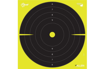 Image of EZ-Aim Splash Reactive Paper Shooting Targets, Bullseye, Peel Away Target Pad, 12.5in Square, 30-Pack, Black/Chartreuse, 15214-30