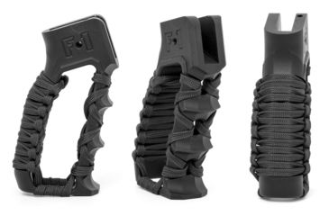Image of Watchtower Firearms Skeletonized Grip Style 2 With Finger Grooves And Paracord Wraped, Black, GRP-ST2-PC