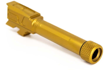 Image of Faxon Firearms Match Series Glock 43/43X Threaded Barrel, 9mm Caliber, 416-R Stainless Steel, TiN PVD, Gold, GB910N43SGQ-T-TIN