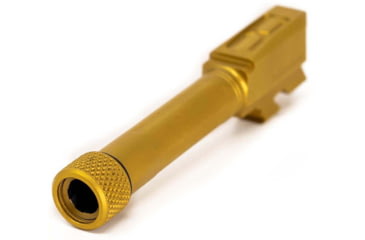 Image of Faxon Firearms Match Series Glock 43/43X Threaded Barrel, 9mm Caliber, 416-R Stainless Steel, TiN PVD, Gold, GB910N43SGQ-T-TIN