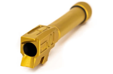 Image of Faxon Firearms Match Series Glock 43/43X Threaded Barrel, 9mm Caliber, 416-R Stainless Steel, TiN PVD, Gold, GB910N43SGQ-T-TIN