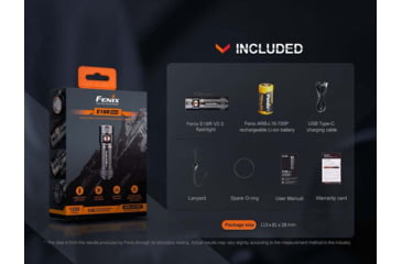 Image of Fenix E18R V2.0 Rechargeable EDC Flashlight, 16340, Luminus SST40 Cool White LED, 1200 Lumens, E18RV2BK