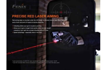 Image of Fenix Gl22 Tactical Light W/ Red Laser Sight - GL22LSBK