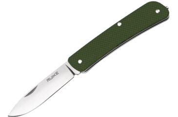 Image of RUIKE L11 Folding Knife, 3.38in, 14C28N Stainless Steel, Clip Point, Plain Blade, G10 Handle, Green, L11-G