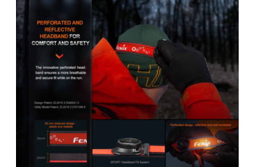 Image of Fenix Lighting HL32R-T Lithium Ion 800 Lumens Luminus SST20 LED Headlamp, Black, HL32RTBK
