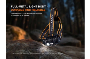 Image of Fenix Lighting HM60R V2.0 Lithium Ion 1600 Lumens Luminus SST40-GEN2 LED, Luminus SST20-GEN2 High-CRI LED, OSRAM 2835 LED Headlamp, Black, HM60RV2BK