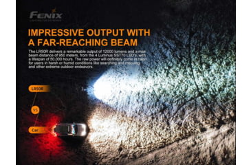 Image of Fenix Lighting LR50R Lithium Ion 12000 Lumens Luminus SST70 LED Flashlight, Black, LR50RXBK