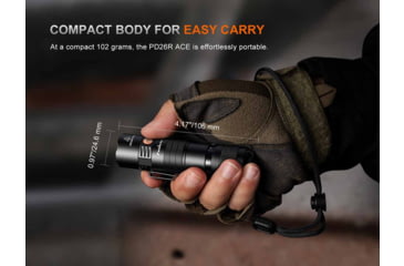 Image of Fenix Lighting PD26R ACE Lithium Ion 1300 Lumens Luminus SFT25R LED Flashlight, Black, PD26RACBK