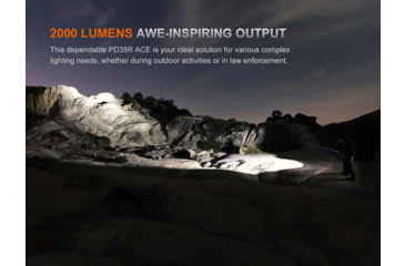 Image of Fenix Lighting PD35R ACE Lithium Ion 2000 Lumens Luminus SFT40 LED Flashlight, Black, PD35RACBK