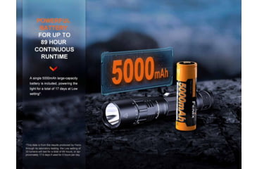 Image of Fenix Lighting PD40R V3.0 Lithium Ion 3000 Lumens Luminus SFT70 LED Flashlight, Black, PD40RV3BK