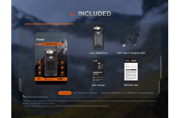 Image of Fenix Lighting SW05R-UV Lithium Ion 150 Lumens LED Flashlight, Black, SW05RUVBK