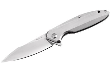 Image of RUIKE P128 Folding Knife, 3.66in, 14C28N Stainless Steel, Clip Point, Plain Blade, Silver, P128-SF