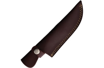 Image of FH Knives Damascus Fixed Blade Knife, 10.25in Overall, 5.75in Damascus Steel Clip Point Blade, Natural Bone Handle, Brown Leather Belt Sheath, AB-1352 (FH BOX)