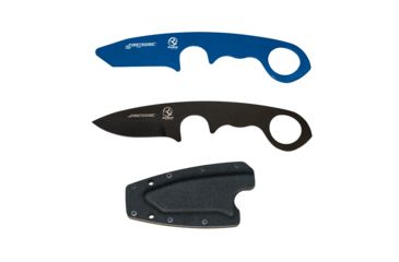 Image of First Edge HR-1 Kit Droppoint Fine Edge Fixed Blade Knife, Blue Trainer, Sheath, Black, 4882