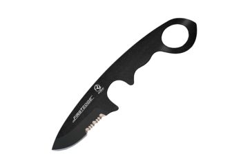 Image of First Edge HR-1 Kit Droppoint Serrated Edge Fixed Blade Knife, Blue Trainer, Sheath, Black, 4883