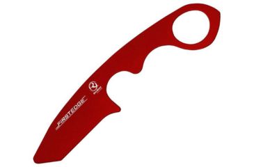 Image of First Edge HR-2 Ryan Hoover Medium Trainer Fixed Blade Knife, W/sheath, Anodized Aluminum Blade, Red, Tanto Medium Size, 4780