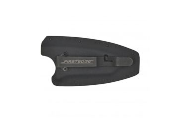 Image of First Edge HR-1 Ryan Hoover Droppoint Serrated Fixed Blade Knife, Elmax Oxide Blade, Black, Droppoint Full Size, 4155
