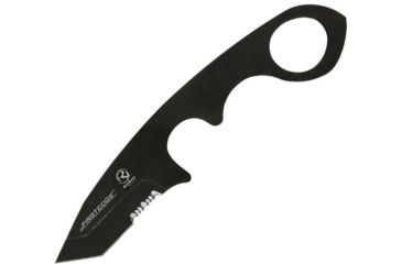 Image of First Edge HR-2 Ryan Hoover Tanto Serrated Fixed Blade Knife, Elmax Oxide Blade, Black, Tanto Medium Size, 4255