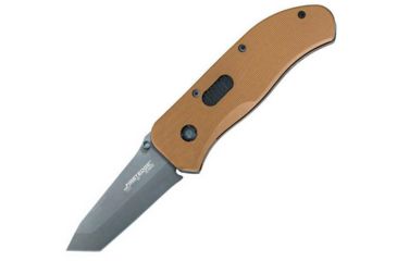Image of First Edge Tracklock Modified Tanto Folding Knife, Assisted Opening Fine Edge, Elmax Bead Blast Blade, Coarse Black, 1050-BBB