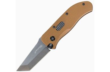 Image of First Edge Tracklock Original Tanto Folding Knife, Auto Opening Fine Edge, Elmax Bead Blast Blade, Coarse Black, 1450-BBB