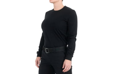 Image of First Tactical Tactix Cotton Long Sleeve Tee - Womens, Black, Large, 121505-019-L