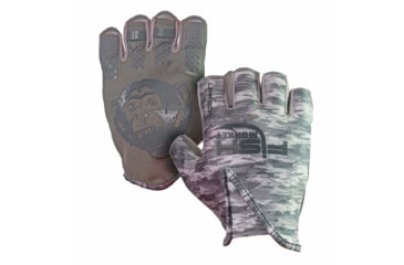 Image of Fish Monkey Stubby Guide Gloves, Grey Water Camo, M, FM18-GREYWTRCAM-M