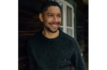 Image of Fjallraven Lada Round-Neck Sweater - Mens, Black, Large, F84139-550-L