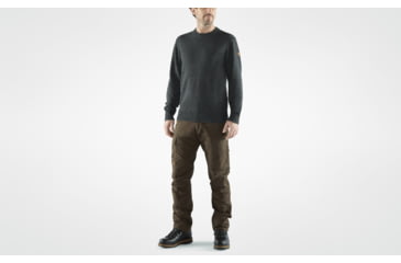 Image of Fjallraven Ovik Round-Neck Sweater - Mens, Dark Grey, Large, F87323-030-L