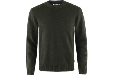 Image of Fjallraven Ovik Round-Neck Sweater - Mens, Dark Olive, Extra Large, F87323-633-XL