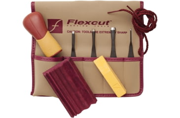 Image of Flexcut 5 Piece Printmaking Set Knife, 5/16in, 1/8in, SK130