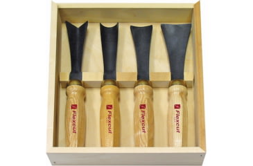 Image of Flexcut Four Piece Mallet Sculptor Set Knife, Carbon Steel Blade, Wood Handle, MC175