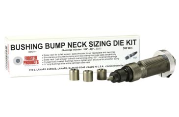 Image of Forster Bushing Bump Kit 284 Win Bushing Bump Neck Sizing Die and three Neck Bushings, .312in, .310in, .308in diameter for 284 Win, BBK2521