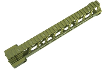Image of Fortis Manufacturing REV II Free Float Rail System, M-LOK, AR-15, 12.4in, Odg Anodize, REV-II-12-ML-ODG