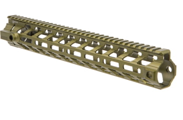 Image of Fortis Manufacturing REV II Free Float Rail System, M-LOK, AR-15, 13.8in, Odg Anodize, REV-II-14-ML-ODG