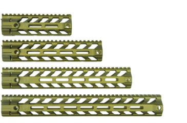 Image of Fortis Manufacturing REV II Free Float Rail System, M-LOK, AR-15, 9.6in, Odg Anodize, REV-II-9-ML-ODG