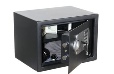 Image of Fortress Medium Personal Home Safe w/E-Lock and Override Key,9.8x13.8x9.8in,Black 25EL