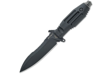 Image of Fox Mars Sputnik 5 Fixed Blade Knife, 5.25 black Cerakote finish Bohler N690 stainless , Black Forprene handle, 02FX015