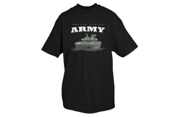 Image of Fox Outdoor Army One-Sided Imprinted T-Shirt, 64-473 U.S. Army with Tank / Black, Large, 64-473 L