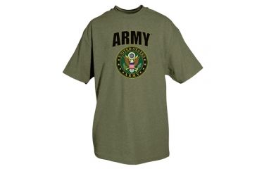 Image of Fox Outdoor Army One-Sided Imprinted T-Shirt, Army Crest / Olive Drab, Medium, 64-475 M