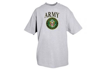Image of Fox Outdoor Army One-Sided Imprinted T-Shirt, Army with Logo / Heather Grey, Large, 63-90 L