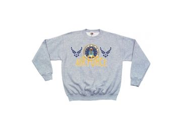 Image of Fox Outdoor Crewneck Sweatshirt, Air Force Seal - Grey, Small, 64-6715 S
