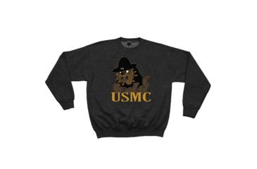 Image of Fox Outdoor Crewneck Sweatshirt, Marines Bulldog - Black, Small, 64-667 S