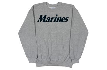 Image of Fox Outdoor Crewneck Sweatshirt, Marines - Heather Grey - Black Imprint, Medium, 64-66 M