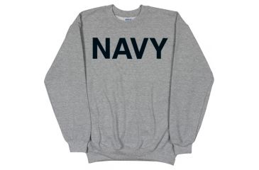Image of Fox Outdoor Crewneck Sweatshirt, Navy - Heather Grey - Black Imprint, Extra Large, 64-67 XL
