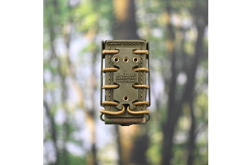 Image of G-Code Pistol Soft Shell Scorpion Mag Carrier w/ Cobra Paddle, Ambidextrious, OD Green Frame/Black Shell, Short, SS-P2-COBRA-GNBK