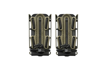 Image of G-Code Soft Shell Scorpion Pistol Magazine Carrier Pack of 2, Tall, P1/P2/P3 Molle and Belt Mounts, Ambidextrious, Green On Black, OD Green Frame/Black Shell, Tall, SS-P1-2PK-123-GNBK