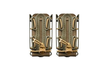 Image of G-Code Soft Shell Scorpion Pistol Magazine Carrier Pack of 2, Tall, P1/P2/P3 Molle and Belt Mounts, Ambidextrious, Green On Tan, OD Green Frame/Tan Shell, Tall, SS-P1-2PK-123-GNTN