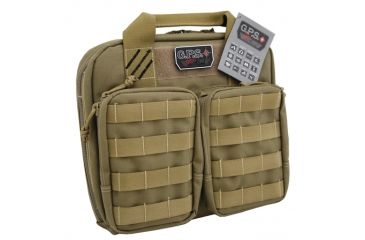 Image of GPS Tactical Double + 2 Pistol Case, Tan, GPS-T1411PCT